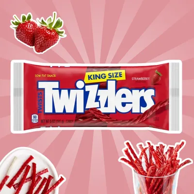 Produktbild von 1x Twizzlers Strawberry – 141 g – Leckerer Low-Fat Snack +Heartforcards Versandschutz