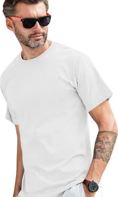 Produktbild von Uni-T-Shirt aus Baumwolle, mittelschwer, 100% Baumwolle, unbedruckt, einfarbig, 180g/m2, Farbe weiß, Größe 2XL