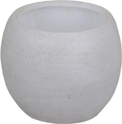 Produktbild von Übertopf Keramik bauchig Lava 18x18x16cm creme, handmade