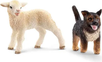 Produktbild von Schleich 87391 - Farm World - Schäferhundwelpe und Lamm