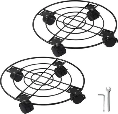 Produktbild von Famanu Pflanzenroller 60 kg Tragkraft - Runde Metallpflanzenuntersetzer