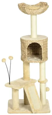 Immagine prodotto di Albero per gatti con pali in sisal e amaca | Colore: Marrone | Dimensioni: 45x40x116 cm