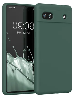 Produktbild von kwmobile Handyhülle für Google Pixel 6a Hülle, für Pixel 6a Case - Hülle Silikon - kabelloses Laden - Tannengrün