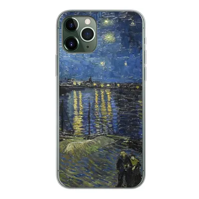 Produktbild von MuchoWow® Handyhülle Schutzhülle Hülle für iPhone 11 Pro Sternennacht über dem Orsay Paris - Vincent Van Gogh Silikon Softcase Handy Hülle - Handy