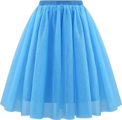 Produktbild von ASKSA Damen Tuellrock 50Er Rock Retro Ballet Tanzrock 3 Lagig Tuetue Rockabilly Unterrock Tanzkleid Abendkleid Zubehoer Karneval Tutu,Himmelblau,M