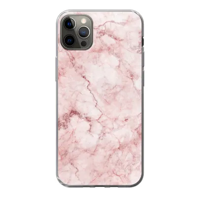Produktbild von MuchoWow® Handyhülle Schutzhülle Hülle für iPhone 12 Pro Max Marmor - Rosa - Luxus Silikon Softcase Handy Hülle - Hartschale