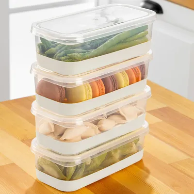 Produktbild von Hermia Concept, 4B - Grey, Kühlschrank-Organizer-Set (4-teilig), 100 % KUNSTSTOFF, Grau, 10,5 x 21,5 x 6,5 cm