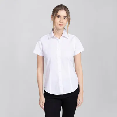 Produktbild von Damen Bluse halbarm weiß, Gr. 44 : 44 : weiß : 100% Baumwolle