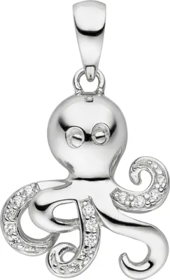 Produktbild von Kinder Anhänger Oktopus 925 Sterling Silber 14 Zirkonia