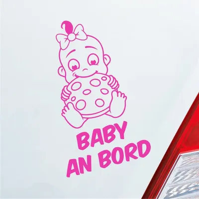 Produktbild von Auto Aufkleber Baby an Bord on Tour Lustig 17x28 cm Pink Sticker Heckscheibenaufkleber