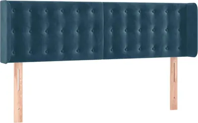 Produktbild von vidaXL Kopfteil mit Ohren Dunkelblau 147x16x78/88 cm Samt