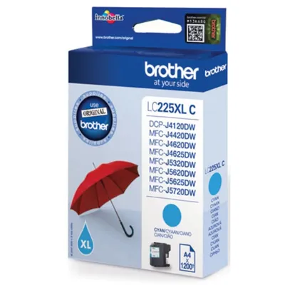 Produktbild von Brother LC225XLCBP, Cyan, 1 Stück(e), 1200 Seiten, Einzelpackung