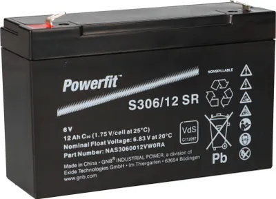 Immagine prodotto di Exide Powerfit Bleiakku AGM 6V 12Ah S306/12 SR