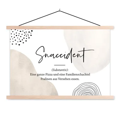 Produktbild von MuchoWow® Textilposter Sprichwörter - Zitate - Snaccident - Wörterbuch - Snaccident Definition 60x40 cm mit holzfarbenen Rahmen - Bilder