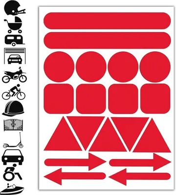 Productafbeelding van Reflectorstickers set voor optimale zichtbaarheid (19 stuks) zelfklevende veiligheidssticker