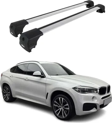 Image de Barres de toit transversales pour BMW X6 F16 2014-2019 Alu Gris ABE 2x