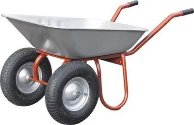 Produktbild von CAPITO Zweiradkarre DUO 85 Liter Flachmulde, Lufträder mit Blockprofil und Stahlfelge inkl. ergonomische Buchenholzgriff