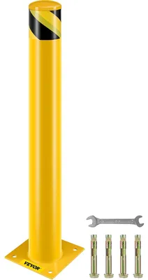Zdjęcie produktu dla Słupek Zabezpieczający Vevor 91 4 Cm Żółty Mocny Stalowy 20X20 Cm Zestaw