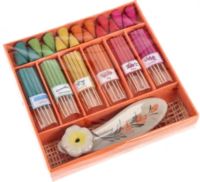 Produktbild von Räucherstäbchen & Duftset aus Thailand, Räucher Geschenkset - Orange, 2*17*17 cm, Räucherstäbchen & Sets aus Thailand