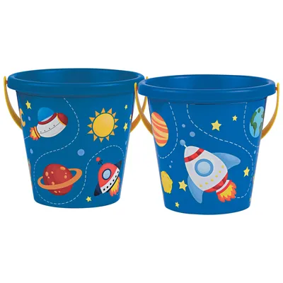 Produktbild von Eimer Space mit buntem Raummuster, 17 cm Durchmesser, für Kinder ab 12 Monaten