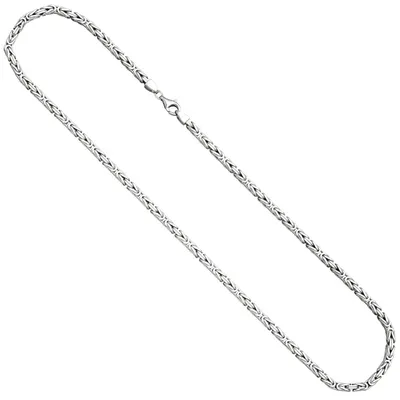 Produktbild von 3,9mm Kette Halskette Königskette aus 925 Silber rhodiniert 55cm