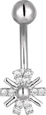 Produktbild von Karisma Edelstahl Bauchnabelpiercing Banana Zirkonia - HB182 - Roségold