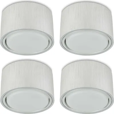 Produktbild von Aufbaustrahler 4x Aufbauspot Deckenstrahler GX53 silber 8W neutralweiß Aufputz