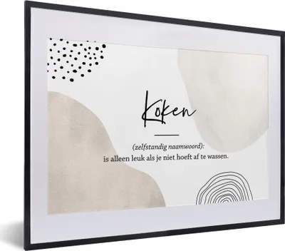 Produktbild von MuchoWow® Gerahmtes Poster kochen - kochen definition - Sprichwörter - Wörterbuch - Zitate 40x30 cm - Poster mit Schwarzem Bilderrahmen Wandposter Rahmen Foto Bilder - Bilderrahmen - Poster im Rahmen