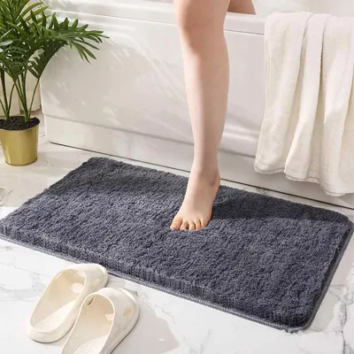 Produktbild von Badezimmerteppichmatte,  weich, bequem, saugfähig, Mikrofaser, Badteppich für Badezimmerboden, Badewanne, 40 x 60 cm