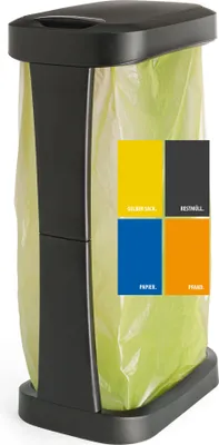 Produktbild von Müllsackständer mit Deckel bis 120l (1 Stück, schwarz)