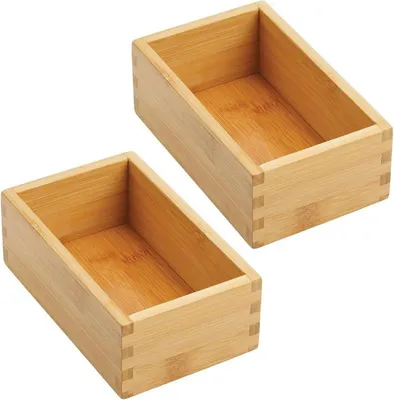 Produktbild von mDesign Schubladeneinsatz Organizer Küchenutensilien Hellbraun 2er Set Bambus