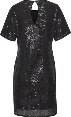 Produktbild von LASCANA Paillettenkleid mit kurzen Ärmeln schwarz Größe 40