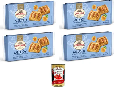 Produktbild von Asolo Dolce- Melody mit Aprikosenmarmelade 4x100gr + Italian Gourmet polpa 400g