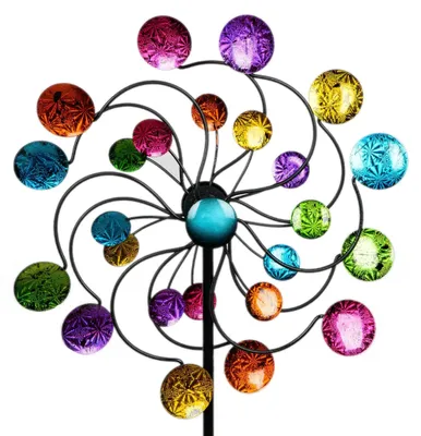 Windmolen aus Metall, bunt, 126 cm, für den Garten