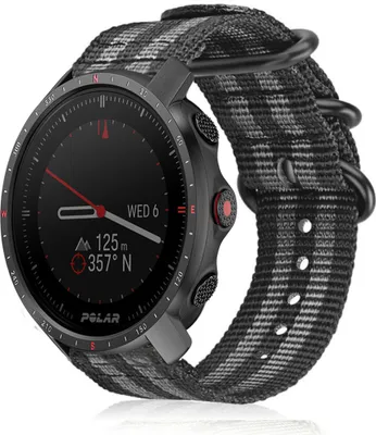 Produktbild von Strap-it Polar Grit X Pro Nylon-Schnallenarmband (Schwarz/Grau)