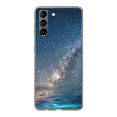 Produktbild von MuchoWow® Handyhülle Schutzhülle Hülle für Samsung Galaxy S21 Sterne - Sonnensystem - Türkis - Jungen - Mädchen - Kinder Silikon Softcase Handy Hülle - Softcase