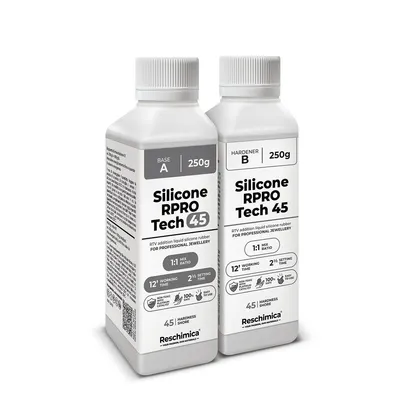 Obrázok produktu pre Silikónová guma R PRO TECH 45 - mäkká, transparentná, 1:1, žiaruvzdorná, silikón na výrobu foriem a živicových foriem (500 gr)