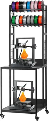 Zdjęcie produktu dla uchwyt na szpulę filamentu do drukarki 3D - 4-poziomowy stojak do przechowywania filamentu - Mobilny stojak na drukarkę 3D