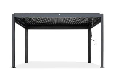 Produktbild von Simpo Lifestyle | Pergola Aluminium freistehend | 3x4 M | Lamellendach anthrazit | LED