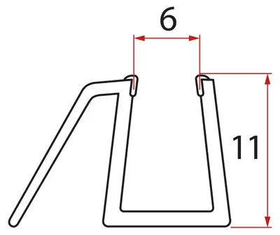 Produktbild von Polysan Bodendichtung für schwenkbares Glas 6mm, 700mm