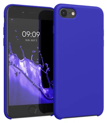Produktbild von kwmobile Handyhülle für Apple iPhone SE (2022 / 2020) / iPhone 8 / 7 Hülle - Case Silikon - Kabelloses Laden - Schutzhülle Cover in Baltik Blau