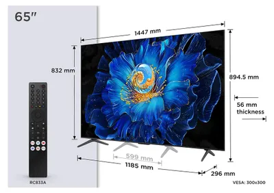 Produktbild von TCL C6KS 65C6KS, 165,1 cm (65"), 3840 x 2160 Pixel, QD-Mini LED, Smart-TV, WLAN, Metallisch