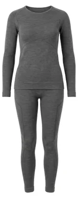 Produktbild von Black Snake Thermounterwäsche Damen Set Merino Skiunterwäsche - L - Grau Melange