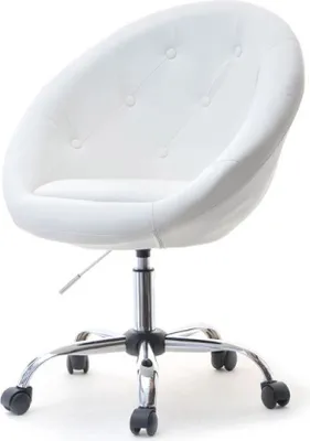 Immagine prodotto di Sedia DERIAN su ruote - bianco / cromo