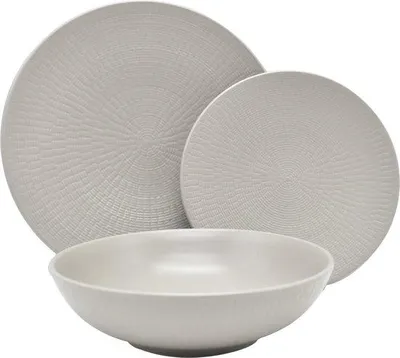 Image de Service de table vintage 18 pièces pour 6 personnes, en faïence couleur crème