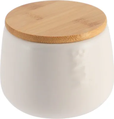 Produktbild von Tendance Kosmetik Aufbewahrungsbox weiß Dolomit Bambus 10x10x7,5 cm Badezimmer Dekoration