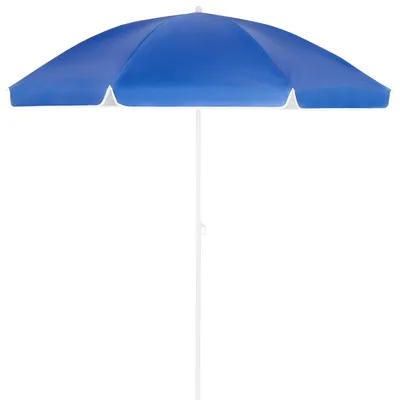 Produktbild von Kingsleeve® Sonnenschirm UV 50+ Tragetasche groß Strandschirm wasserabweisend neigbar höhenverstellbar Erdspieß Balkon Strand Rund Gartenschirm Blau