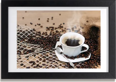Produktbild von Bild 30x20 MDF-Rahmen, Wandkunst Kaffee und Kaffeebohnen