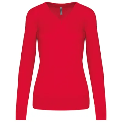 Produktbild von Kariban Damenpullover mit V-Ausschnitt