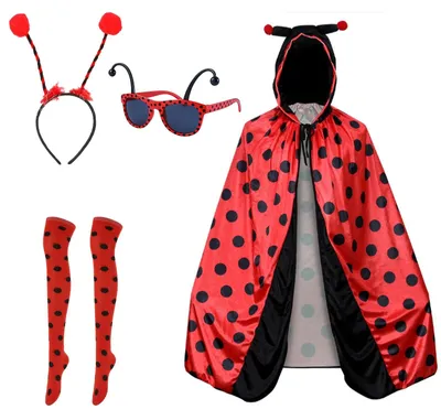 Image de Costume complet de Ladybug pour femmes, comprenant une cape et des accessoires